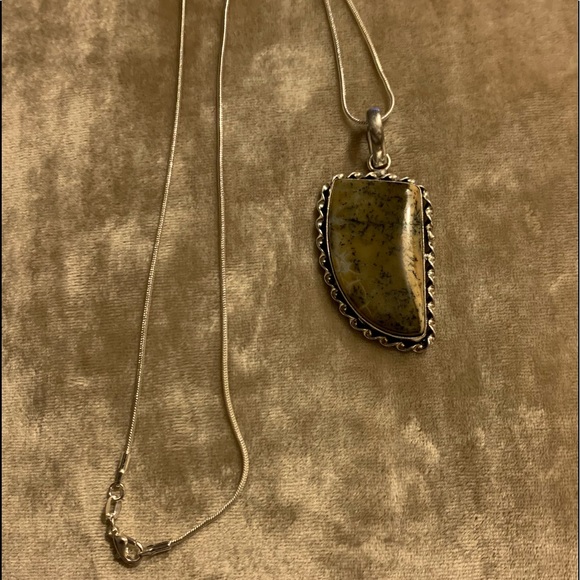 Sterling Silver Jasper Pendant and Necklace NEW - Picture 7 of 12